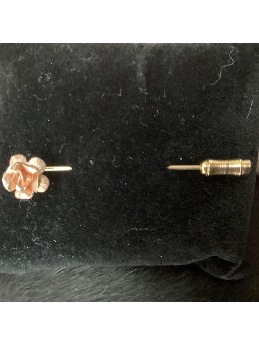 Vintage Krementz Yellow GF Rose Flower Brooch Stick Pin, 2.25” Long 1492